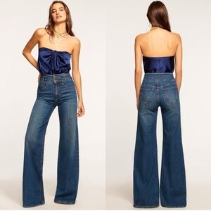 NWT Ramy Brook Liv Wide Leg Jeans in Medium Wash sz 24